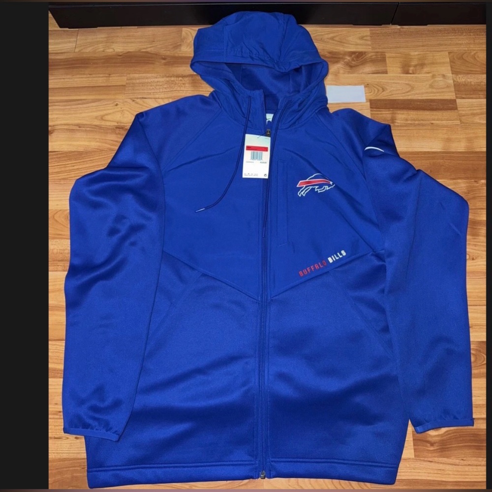 Men's Nike Royal Buffalo Bills Sideline Club Performance Full-Zip Hoodie
